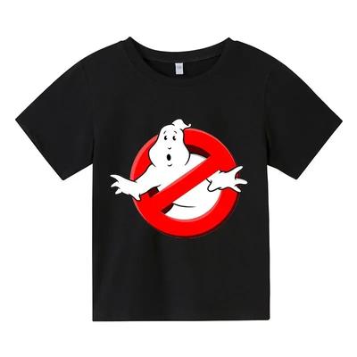 Camiseta infantil de manga curta estampada engraçada dos caça-fantasmas para meninos e meninas de verão de 4 a 14 anos