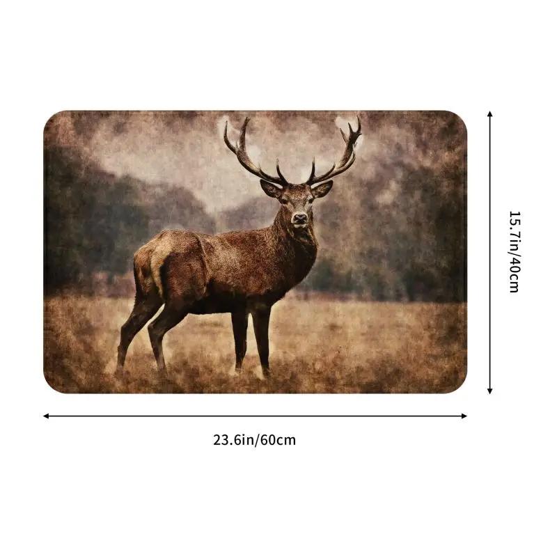 Custom Deer Doormat Mat Anti-Slip Kitchen Bath Living Room Rug Carpet 40*60cm