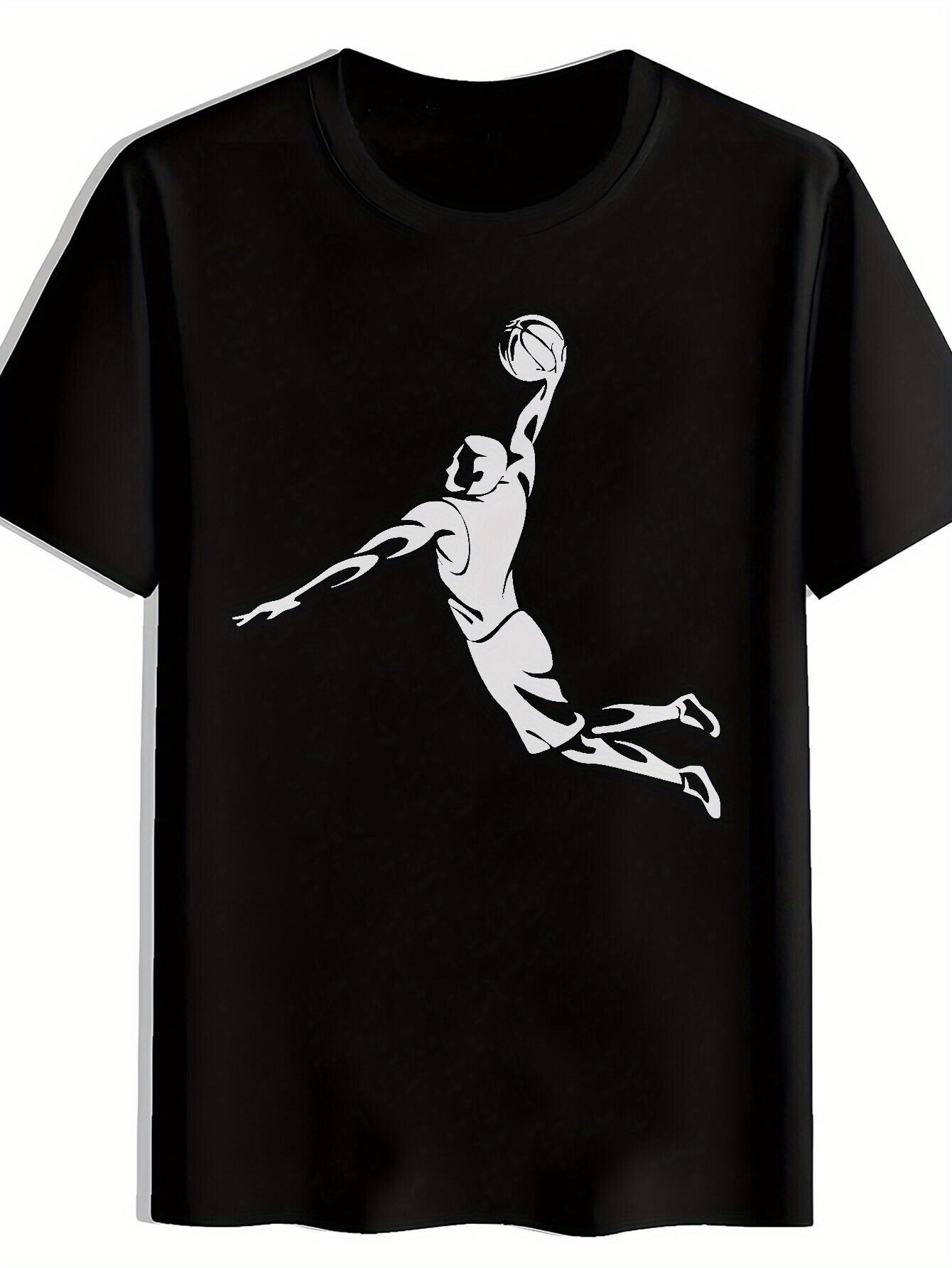 T-shirt Black Fan-Shaped Print on a White Background S