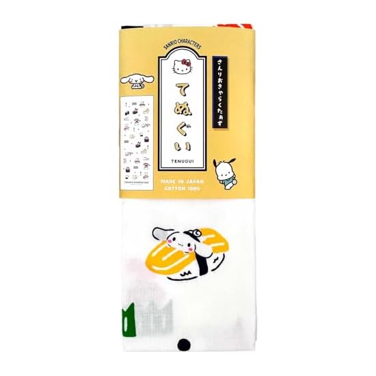 Nomura Towel Sanrio Characters Made In Japan Japanese Pattern Tenugui Sushi Cinnamoroll 34×90cm 100%