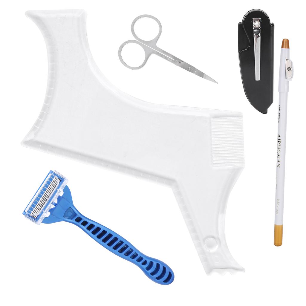 Beard Shaping Tool Set Beard Shaping Template Folding Comb Scissors Beard Grooming Set