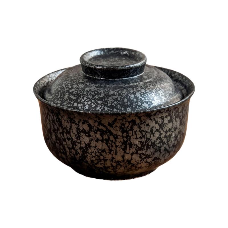 Elegant Ceramic Ramen Noddle Soup Bowl with Lid Microwave Oven and Dishwasher Safe for Formal Dining and Daily Activity