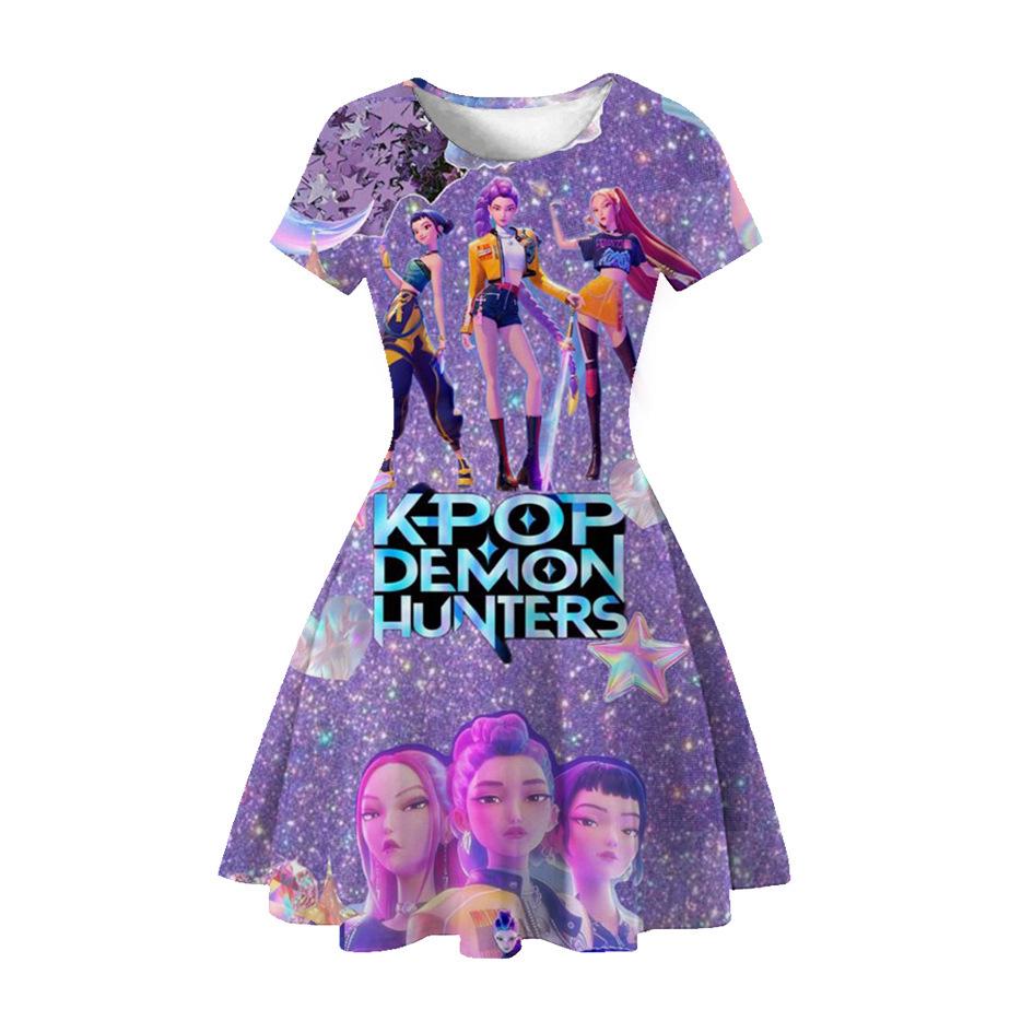 

3D Printed K-POP Demon Hunter Princess Party Dress for Girls Kid s Size 130cm