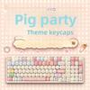 AKKO Pig Party MOG Height Keycap Set - Five-Sided Sublimation Cartoon for Chinese Valentine's Day Gift