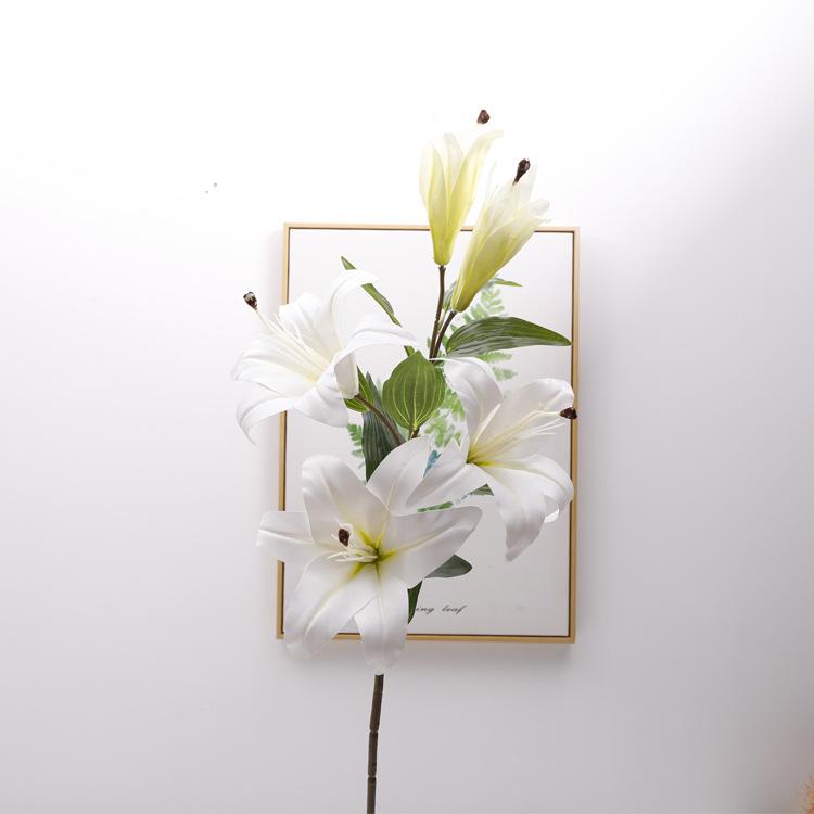 Simulation of a single 5-head lily, feel fake flower ornament wedding supplies photography