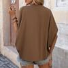 Women's New Summer Casual Versatile Drapey Bat Sleeve Solid Colour Shirt