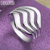 Bague lisse quatre fils en argent sterling 925 Bijoux de mode
