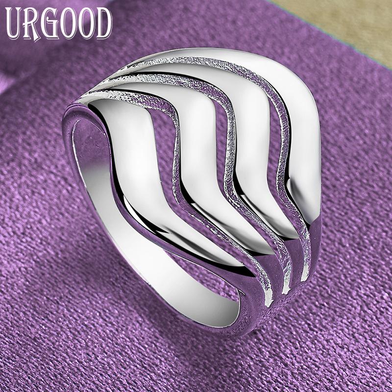 Bague lisse quatre fils en argent sterling 925 Bijoux de mode