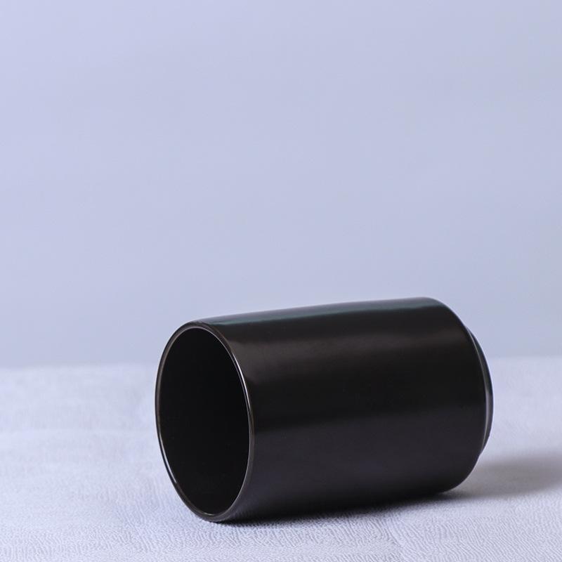 Simple Japanese Black and White Ceramic Straight Cup Tea Cup Without Handle Hotel Toothbrush Mouthwash Cup Mug