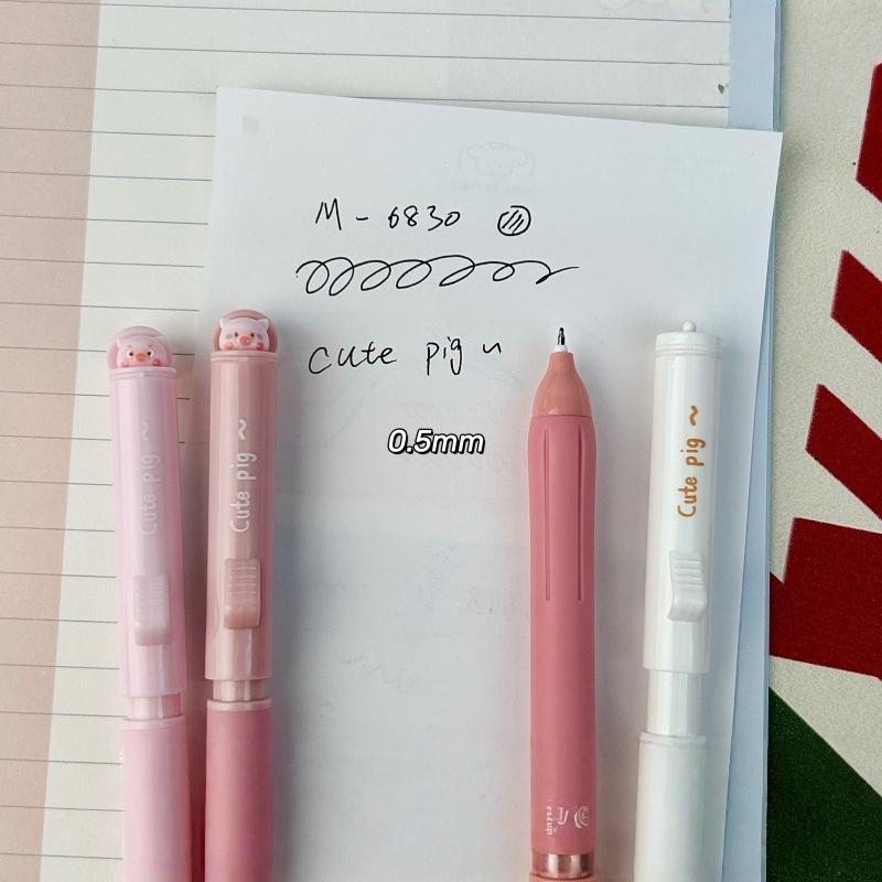 New 3Pcs Kawaii Cat Decompression Pens 0.5mm Black Quick-Dry Ballpoint Pen School Office Stationery Gift For Cat Lovers