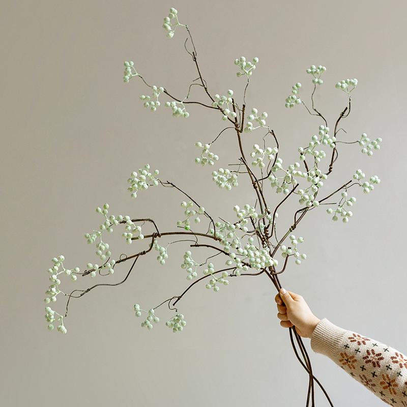 High-End Wabi-Sabi Bionic Floral Art: Horse Chestnut & Artificial Flower Bouquet for Living Room Arrangement.