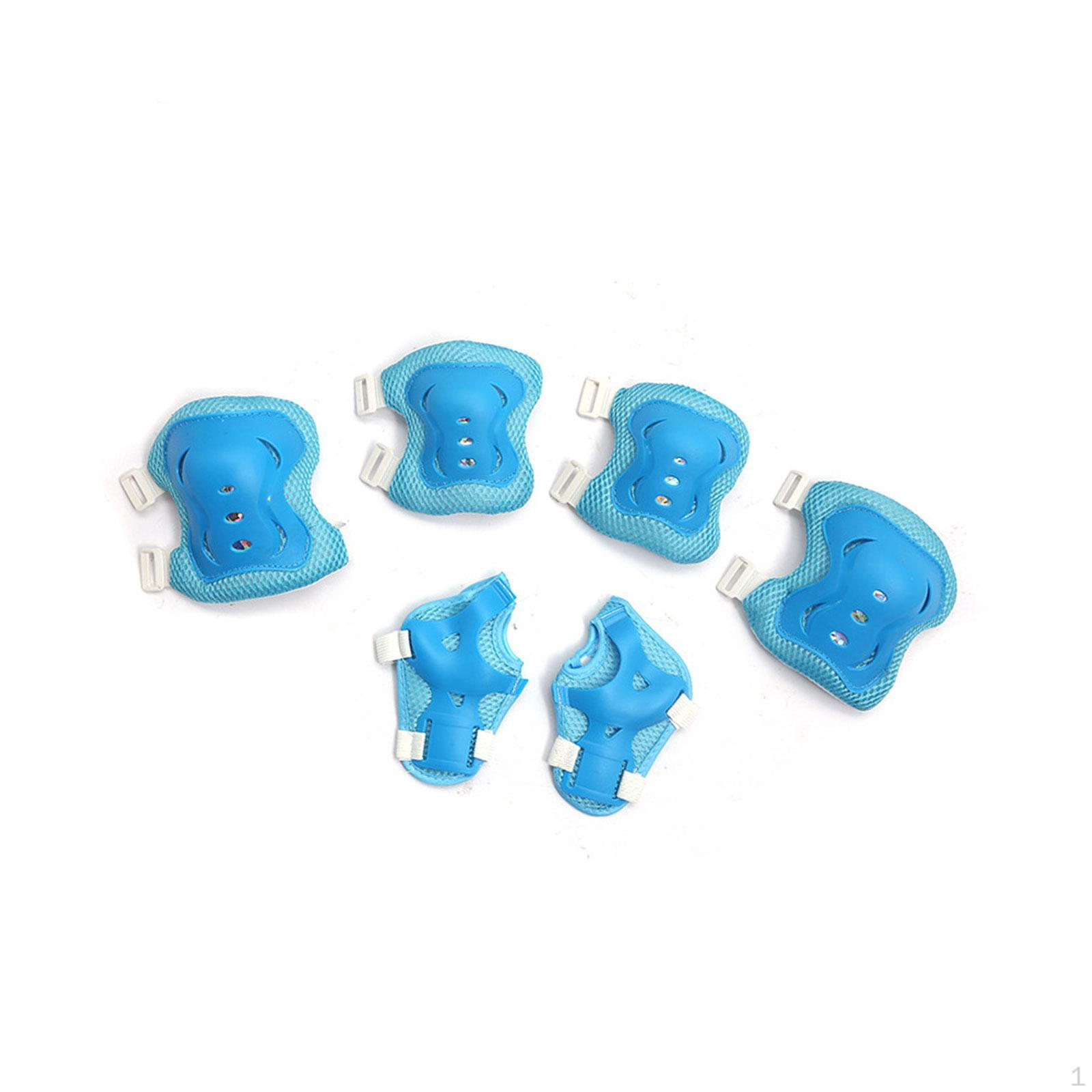 

Gear Set for Kids: Wrist, Elbow, and Knee Pads Biking Skating Blue