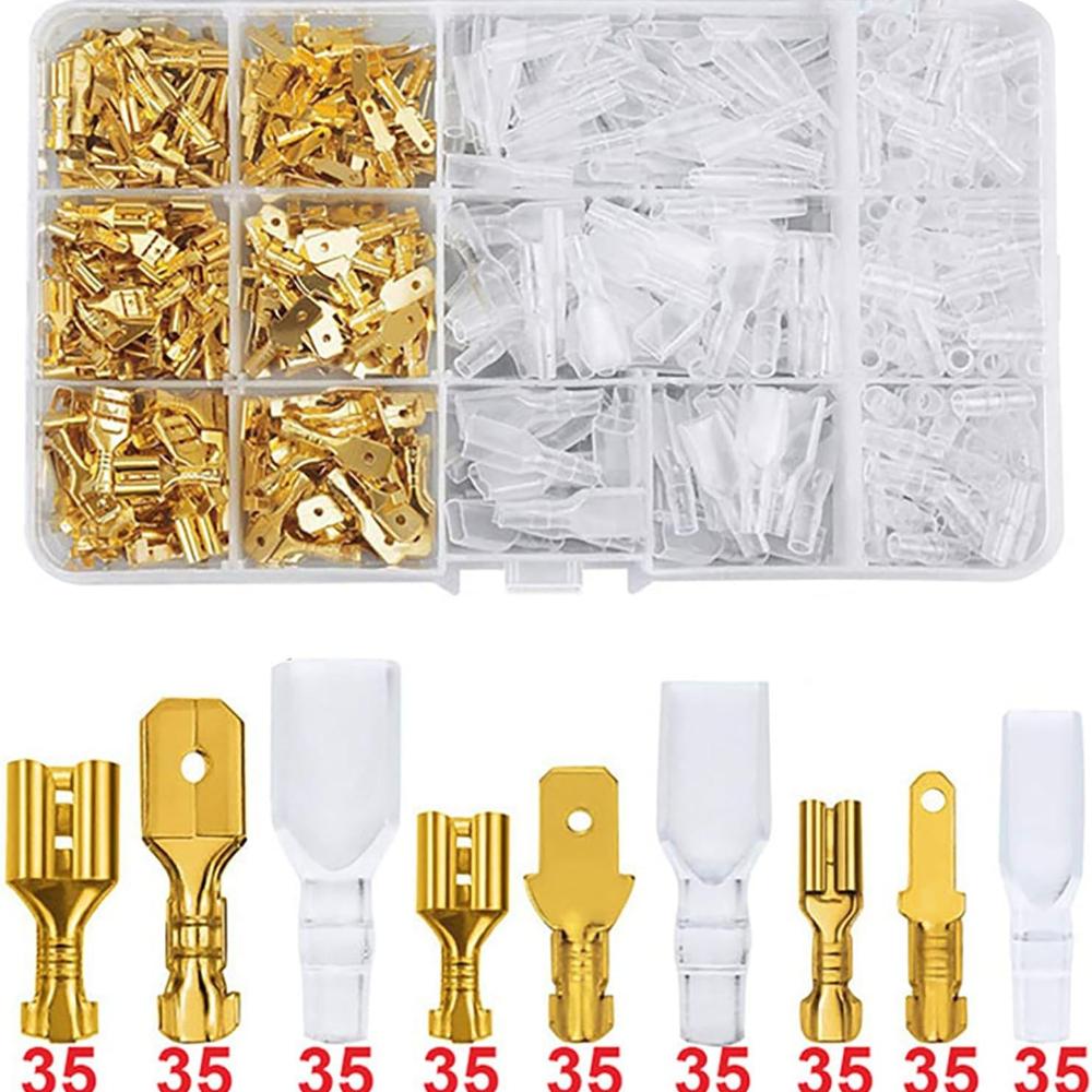 Crimping Tool Set, Insulated Crimping Tools 0.5-1.5/1.5-2.5/4-6mm² Crimping Tool, Wire Crimping Tool with 380pcs Cable Connectors Suitable for 2.8mm,