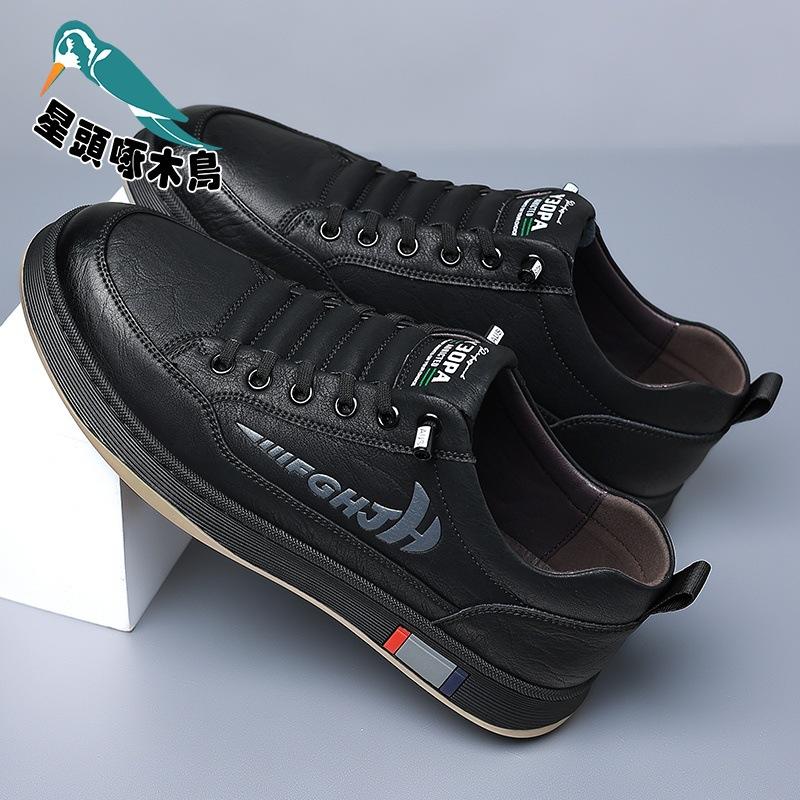 Мужская обувь 2025 новый осенний тренд кожаная высококачественная кожаная обувь мужская мягкая подошва спортивная дышащая пилотская повседневная обувь 38