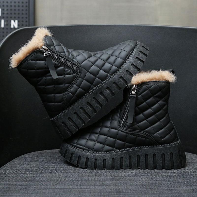 Snow boots women's 2025 new winter velvet thickened Martin boots short boots women's shoes versatile non-slip student cotton shoes