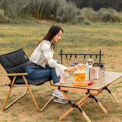 103x76.5cm Padded Quilt Camping Chair Cushion for Outdoor Folding Garden Camping Seat Mat With Fasten Strap Chair Cushion