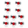  Halloween Party Tulle Side Hair Clip with Skull Festival Costume Decoration