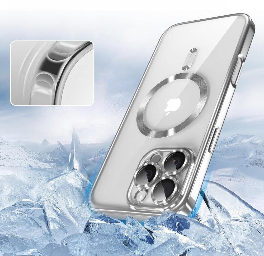 iPhone 14 Pro Case, Electro MagSafe, Silver + Screen Protector
