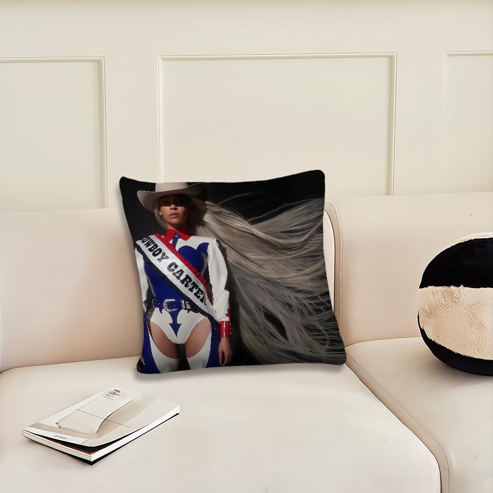 B-beyonce Singer Cowboy Carter Cushion Cover Pillow Cover Decoration Room Home Sofa Living Office Car Nordic Simplicity