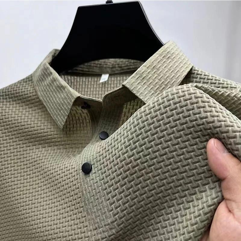 Men's Short Sleeve T-shirt Cool and Breathable POLO Shirt Business Casual Sweat-absorbing Top