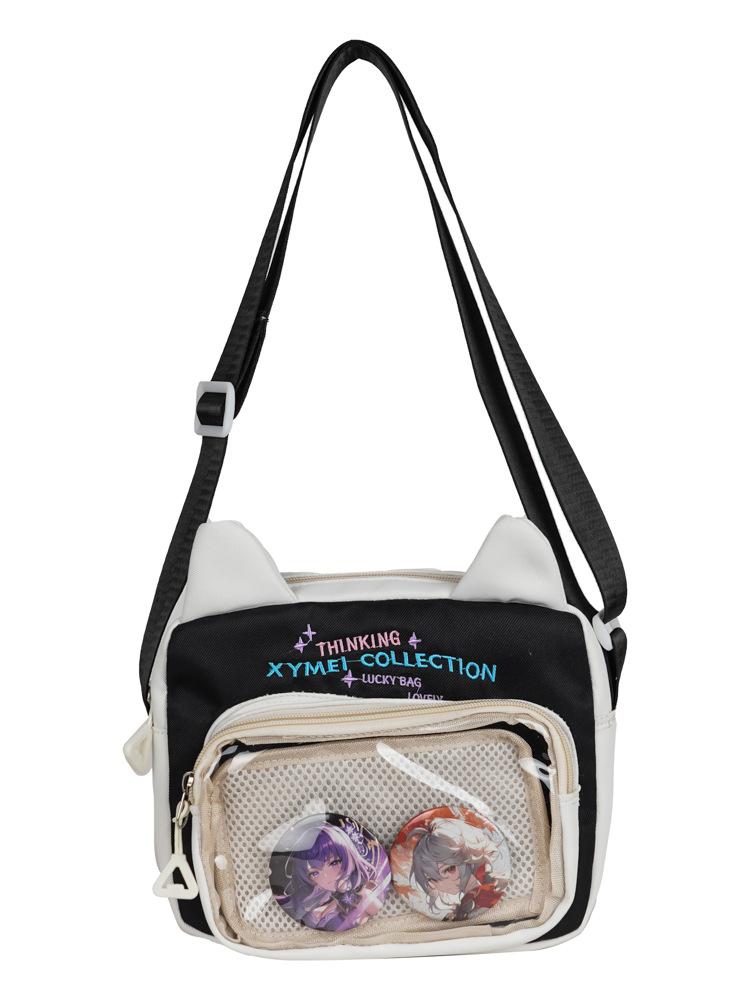 Schoolbag college style schoolbag female junior high school students cute Japanese transparent bar pain bag large food backpack student backpack tide