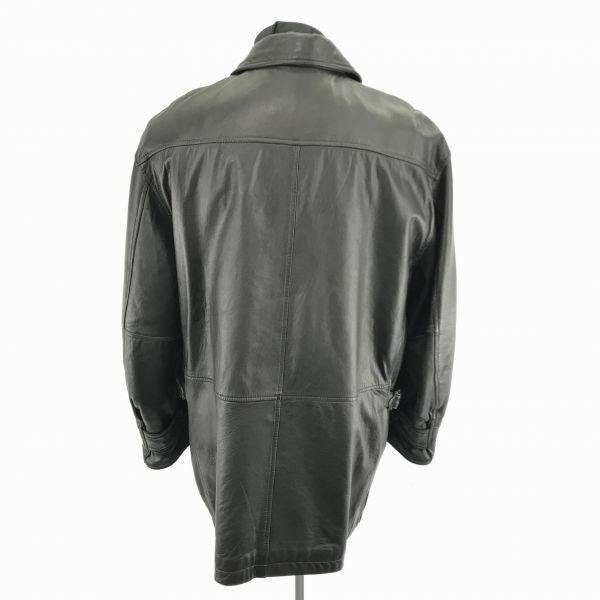 UNKNOWN DESTINATION Lamb Leather Padded Coat Quilted Lining Oversized Black M(USED)