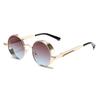 New Fashion Steampunk Metal Shades Original Brand Design Round Decor Sunglasses Chic Vacation Beach Anti UV Sun Glasses