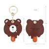 Bamen Bug Club Cartoon Access Control Card Leather Case Keychain Creative Cute Girl Key Pendant Bag Hanging Personalized Gifts