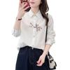 K72 Plus Size Women's Spring 2026 Korean-Style Embroidered Stretch Long Sleeve Slimming Shirt 1215