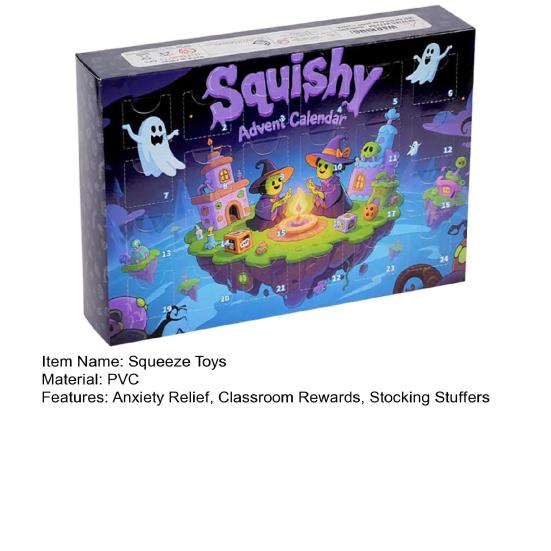 Halloween Advent Calendar 2026 Halloween Squeeze Toys 24-Day Countdown Box for Kids Trick