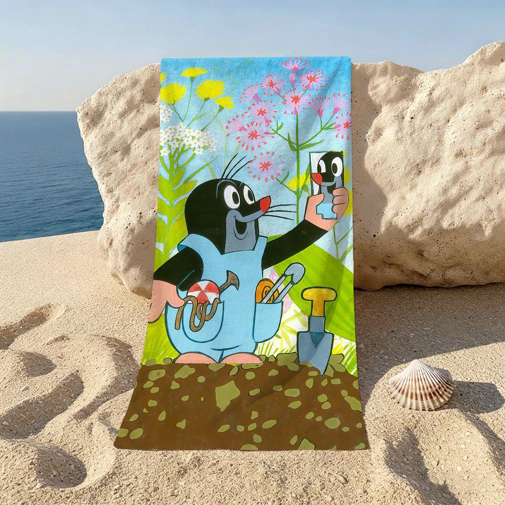 Cute The Little Mole Art Beach Towel For Beaches Yoga Studios Gyms Hot Springs Swimming Pools And Picnics STJ40x70CM