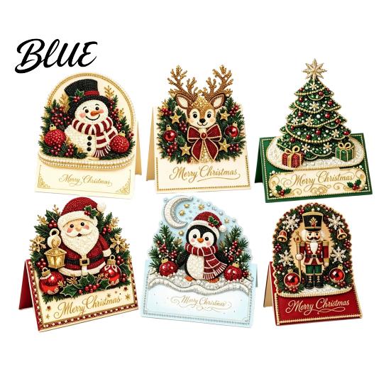 Faux Pearl Art Handmade Xmas Kit 3D Kit DIY Christmas Card Pop-Up Snowman Projects Santa