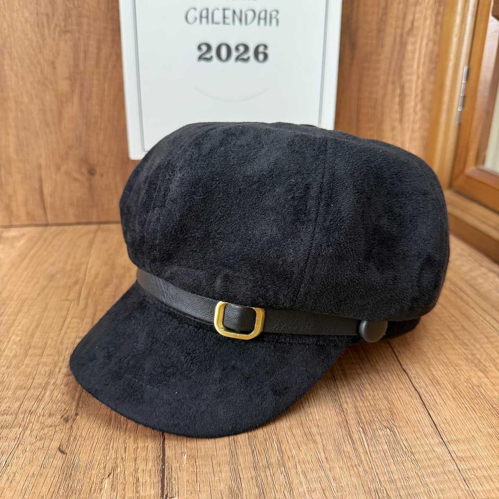 British Retro Style Octagonal Hat Spring Autumn Winter High Quality Suede Fabric Outdoor Fashion Versatile Popular Octagonal Hat