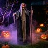 Decorazione Portatile Pieghevole per le Feste Halloween Animatronici Spaventosi Decorazione Strega, In Piedi Attivata dal Suono con Voce Spaventosa per Giardino Esterno, Horror