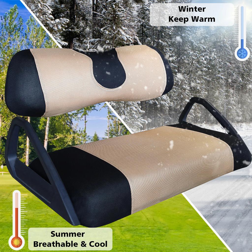 Fashion Cushion Cover Golf Cart Accessories Seat Cover Set Heat Washable Polyester Mesh Cloth for Club Car /EZGO / Yamaha