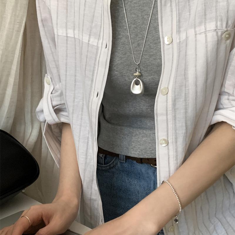 Matte Minimalist Pendant Necklace - Personalized Layered Aesthetic Chain Accessories