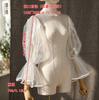 Off Shoulder Puff Tulle Sleeves Detachable Floral Lace Wedding Sleeves Removable Bridal Arm Cover For Strapless Mermaid Wedding Gown Photoshoot
