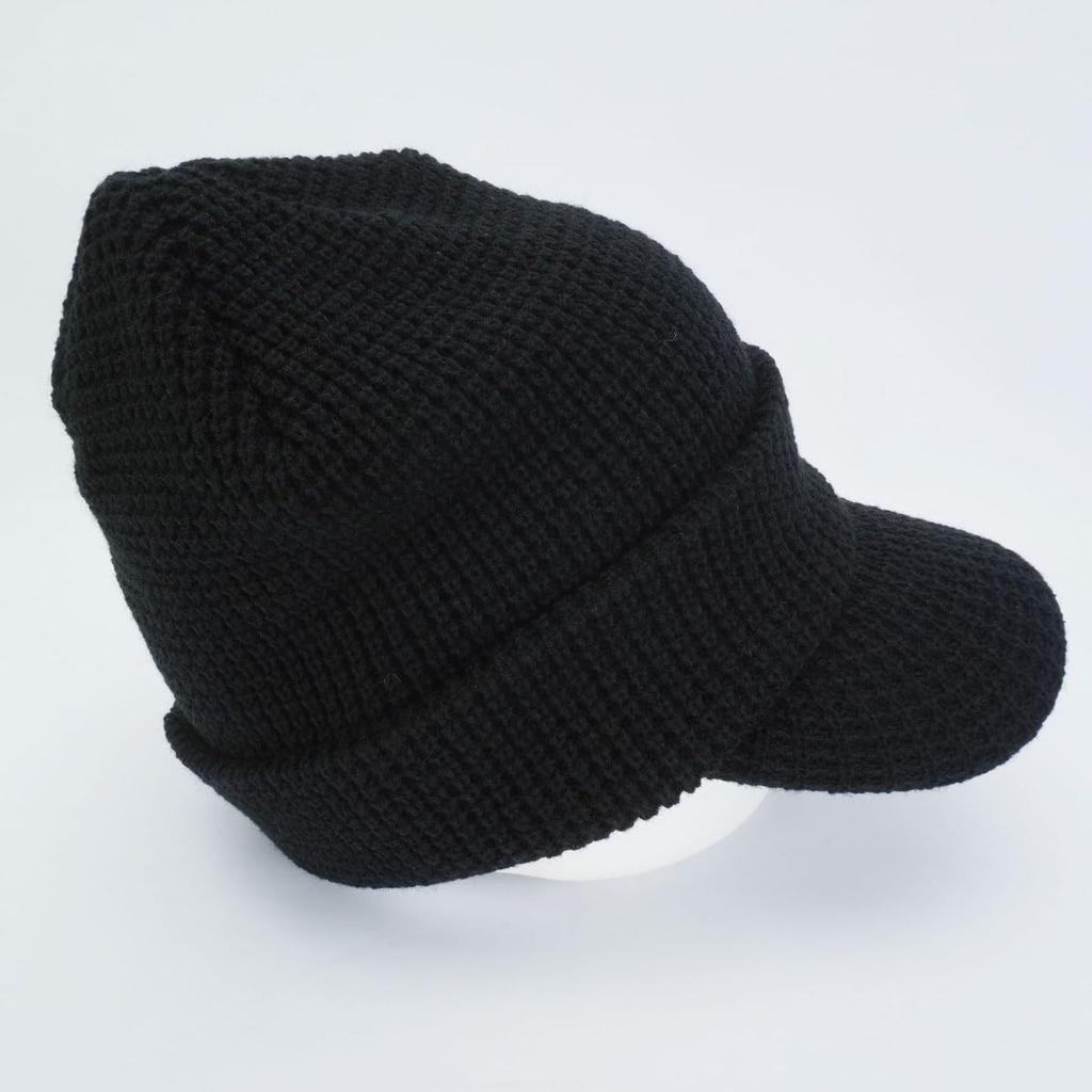 BRIDGESTONE Golf Men's CPW24I Knit Cap with Brim, Black