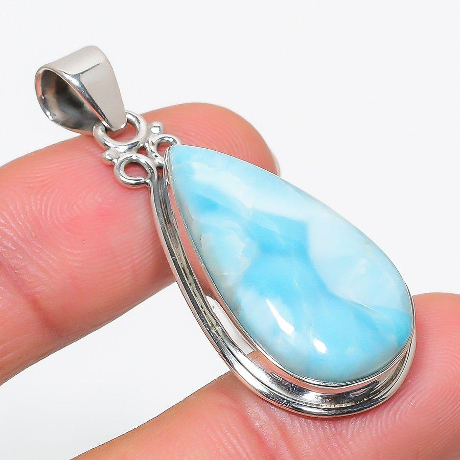 

Natural Republic Larimar Gemstone 925 Solid Sterling Silver Pendant 1.75 T5O46