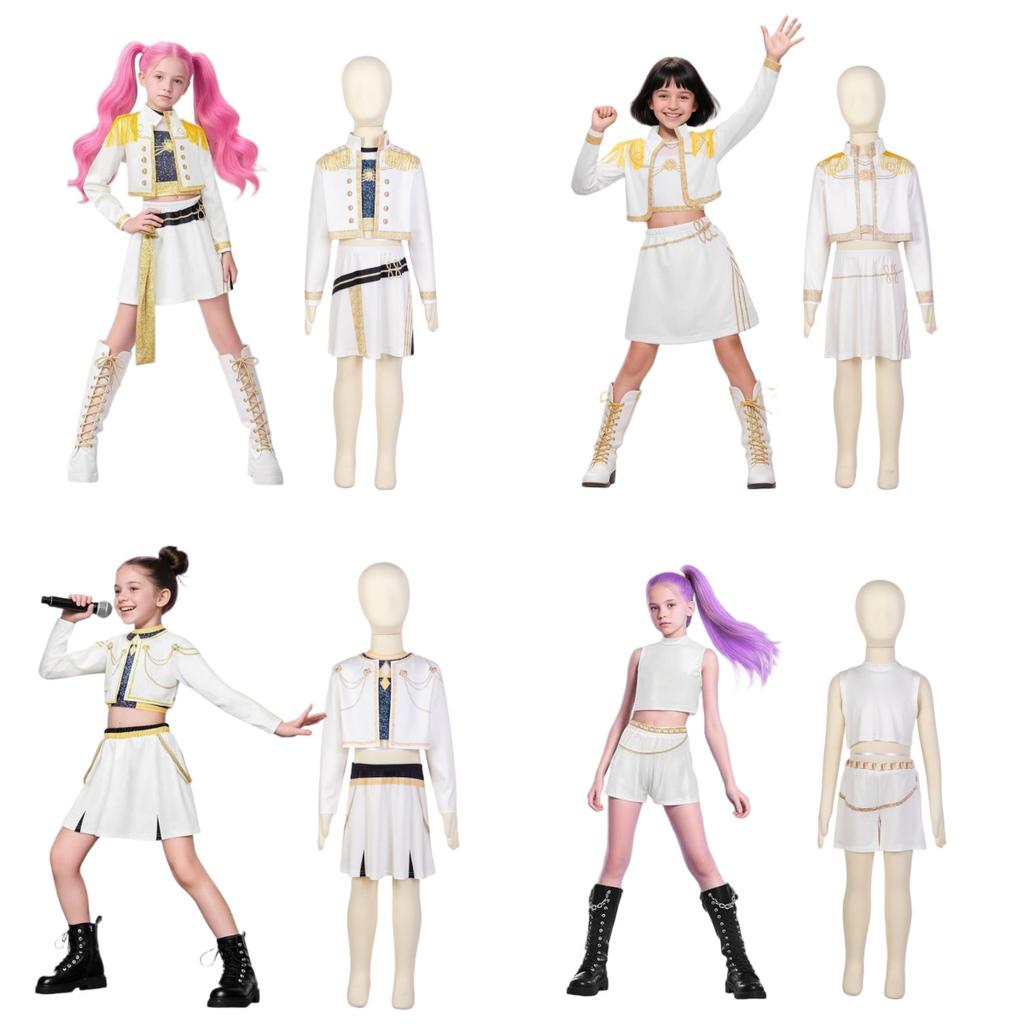 Girls K-POP Rumi Mira Zoey Cosplay Costumes Kids Super Star Carnival Party Stage Performance Dress Up Outfit