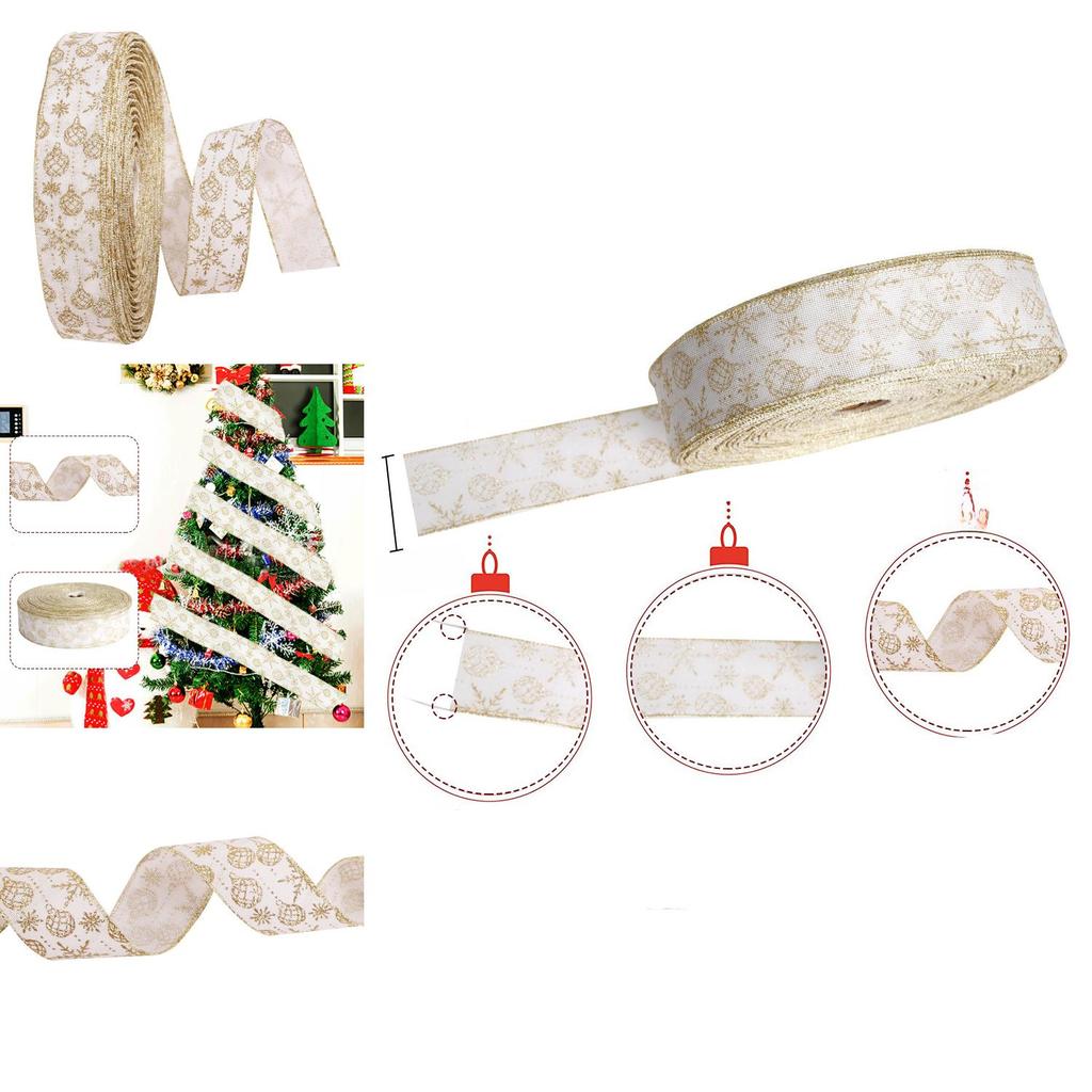 Festliches Weihnachtsdekorations-Puderaufdruck-Band zum Binden von Schleifen und für Bastelarbeiten