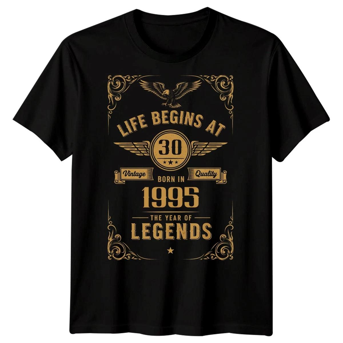 Life Begins At 30 Born In 1995 30th Birthday Mens T-Shirt S