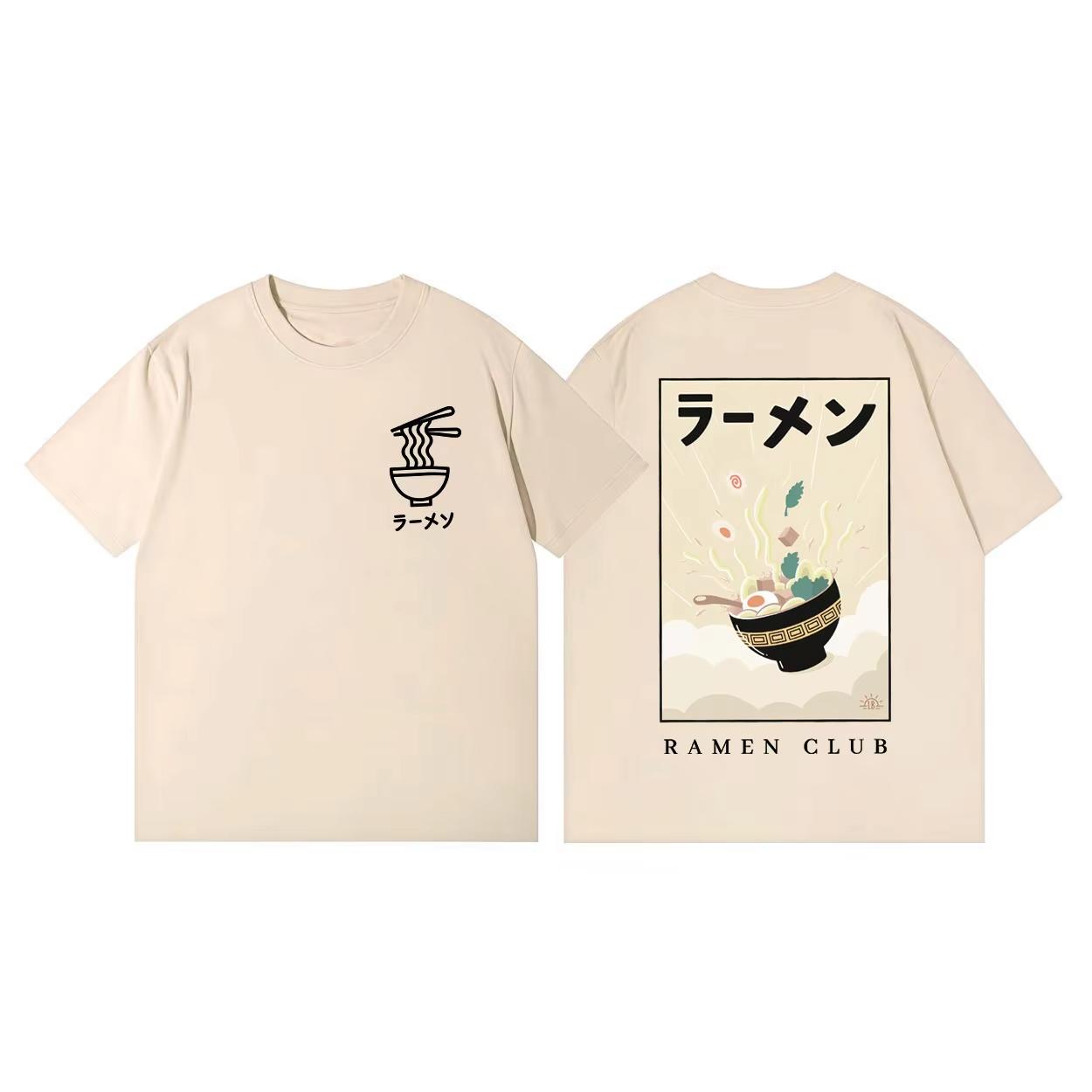 

Japanese RaUnisex Cuisine Tshirt Unisex Women Clothing Fashion Aesthetic Short Sleeve T Shirts Summer Casual Loose Cotton Tshirts S