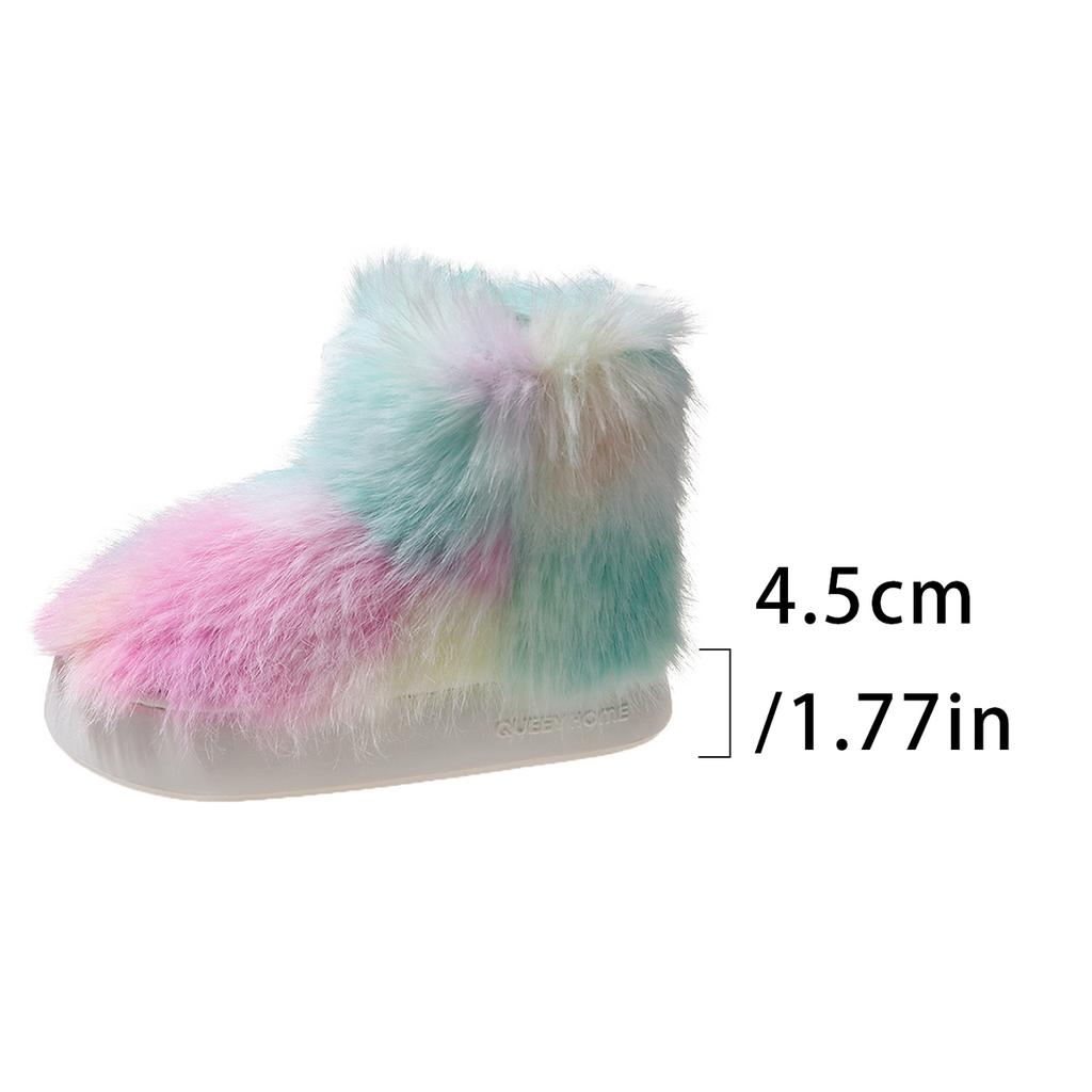 Hot Selling Women's Boots 2024 Autumn Outdoor Party Flat Bottomed Sleeve Mouth Color Blocked Plush Comfortable Boots for Women