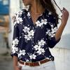Fashion Long Sleeve Shirt  Single-Breasted Lapel Top Floral Printed Button Shirts Women's Clothing Autumn Blouses Elegant Office