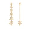 Banyan Tree Asymmetric Star Tassel Earrings: S925 Silver, Korean Fashion, Women's Long Diamond Design