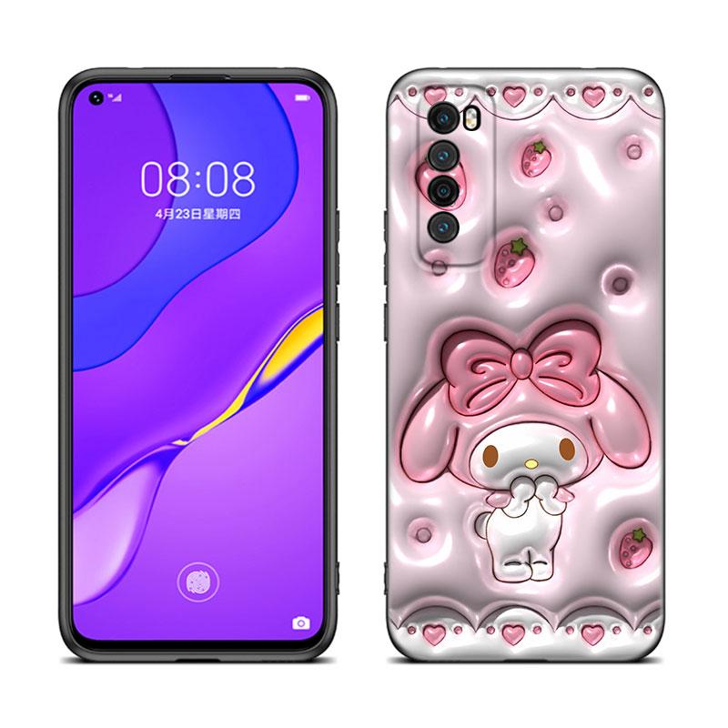 Cute My Melody Black Silicone Phone Case For Huawei Nova 8 9 10 SE 11 Ultra 12 Pro 7i 8i 11i 11E Y70 Plus Y60 Y61 Y71 Y90 Y91
