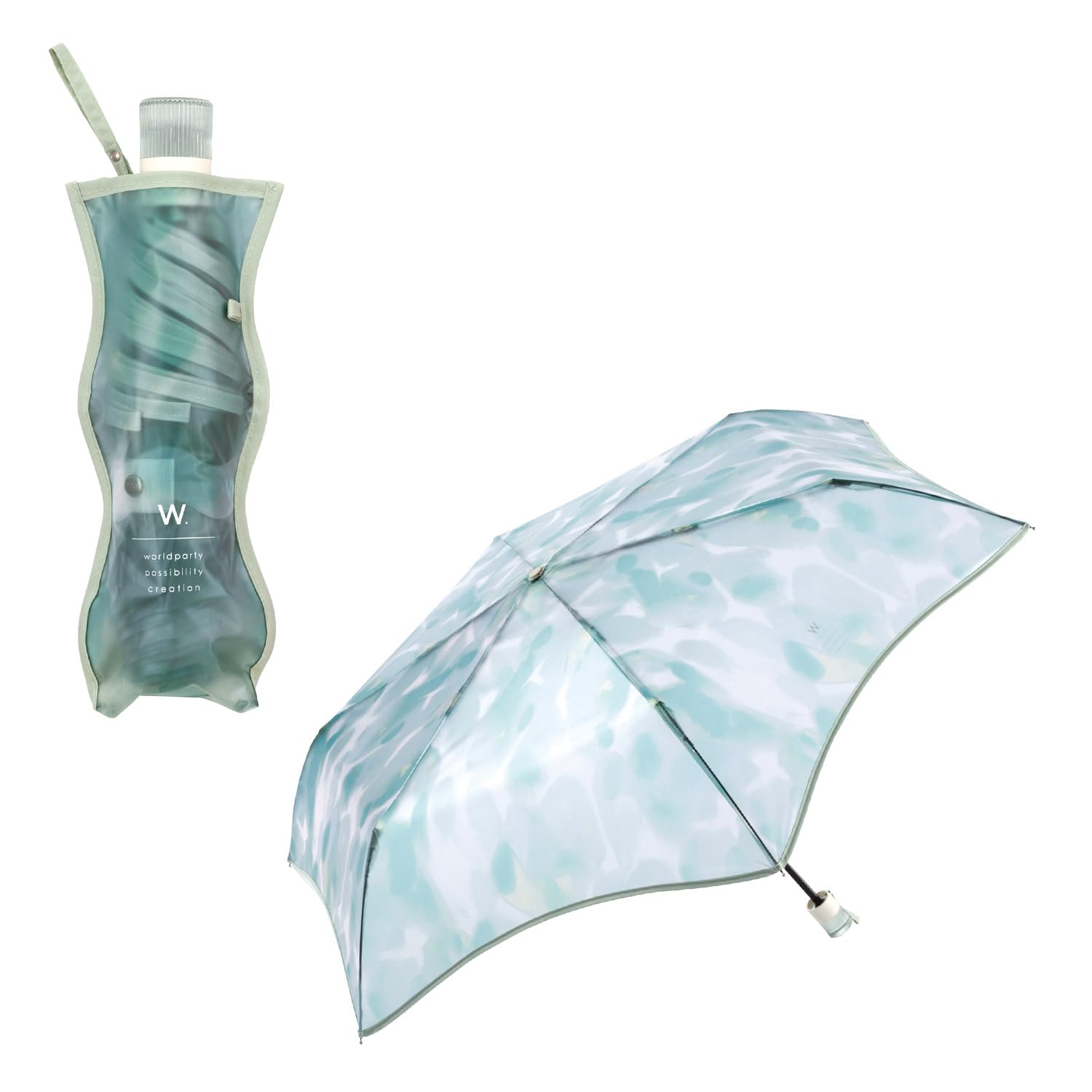 Flower Vase Umbrella Mini Green Folding Umbrella Cute Stylish Commuting School Photogenic Vase Storage Case Travel Wpc. [Vinyl Umbrella] Women s