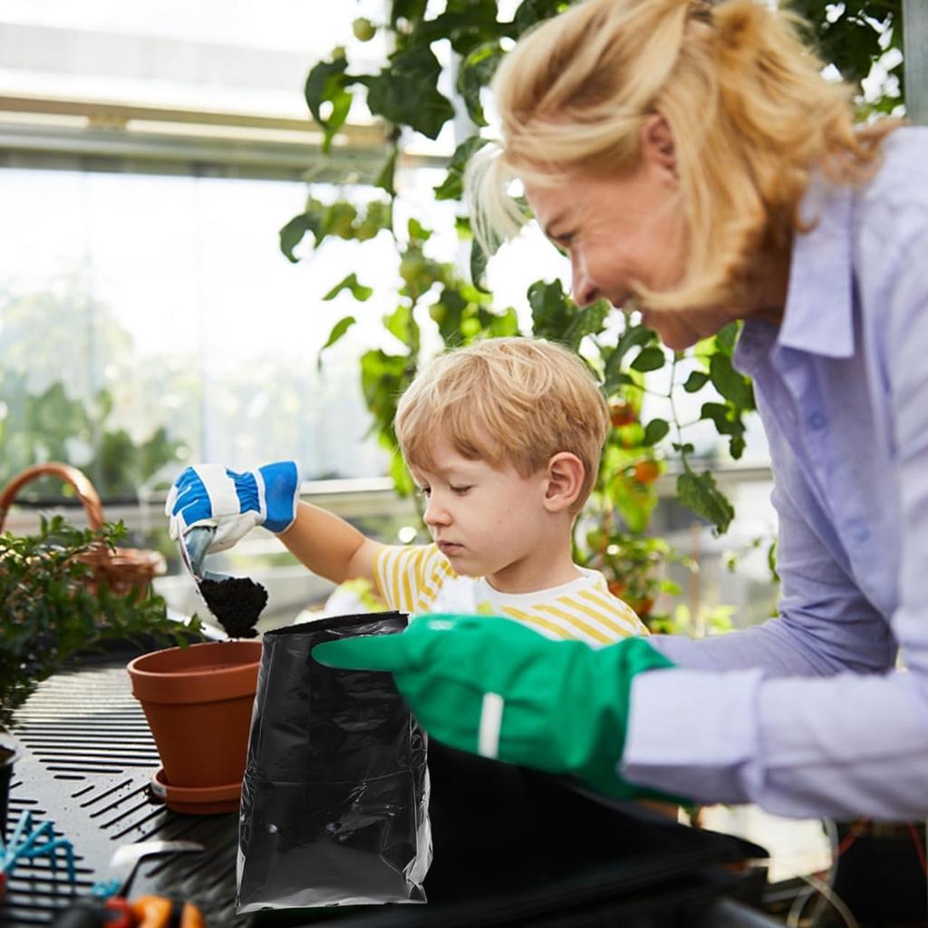 100pcs Plastic Nursery Bags for Gardening Lightweight Planting Pouches Excellent Water Permeability for Fruits Vegetables and Flowers