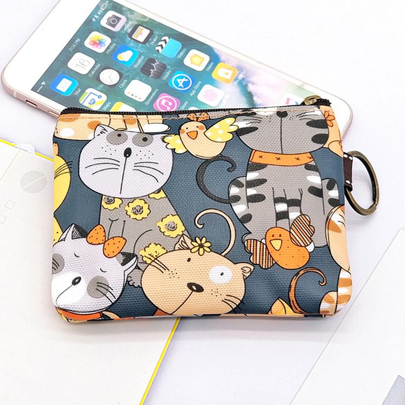 Cute Cartoon Animals Wallet Zipper Purse Small Coin Purse Lightweight Storage Bag Money Bag Key Card Holder